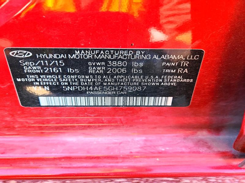 Aukcja sprzedaży 2016 Hyundai Elantra, vin: 5NPDH4AE5GH759087, numer aukcji: 70812306