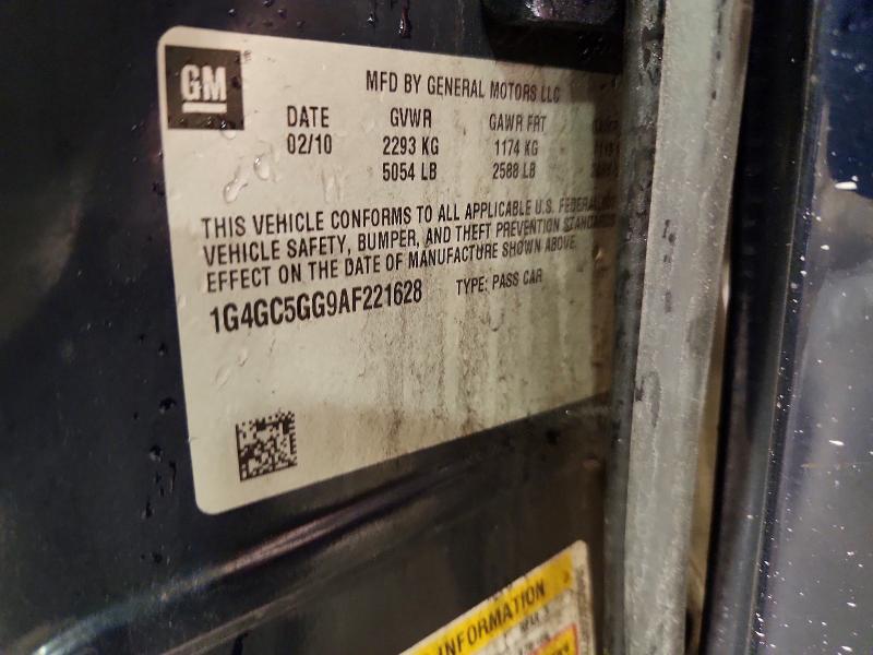 2010 Buick Lacrosse მანქანა იყიდება აუქციონზე, vin: 1G4GC5GG9AF221628, აუქციონის ნომერი: 67159386