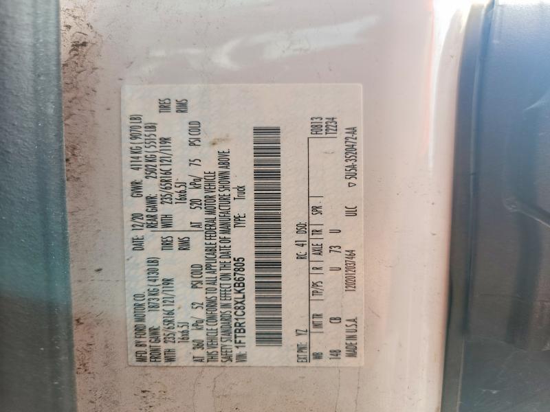 67095786 :رقم المزاد ، 1FTBR1C8XLKB67805 vin ، 2020 Ford Transit مزاد بيع