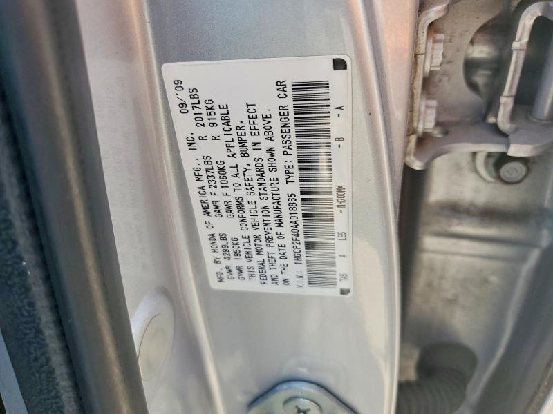 Aukcja sprzedaży 2010 Honda Accord, vin: 1HGCP2F40AA018865, numer aukcji: 66862026