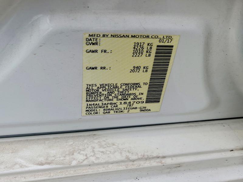 Aukcja sprzedaży 2017 Nissan Altima, vin: 1N4AL3AP8HC184709, numer aukcji: 68601156