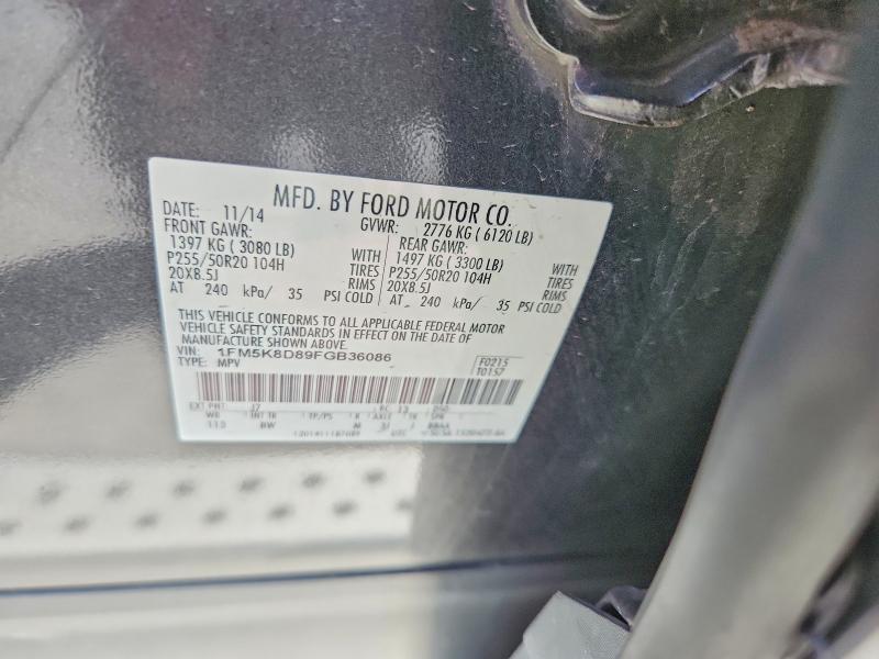 Auction sale of the 2015 Ford Explorer, vin: 1FM5K8D89FGB36086, lot number: 68938526