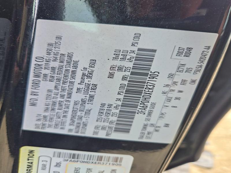 Aukcja sprzedaży 2014 Ford Fusion, vin: 3FA6P0HDXER371905, numer aukcji: 71206906