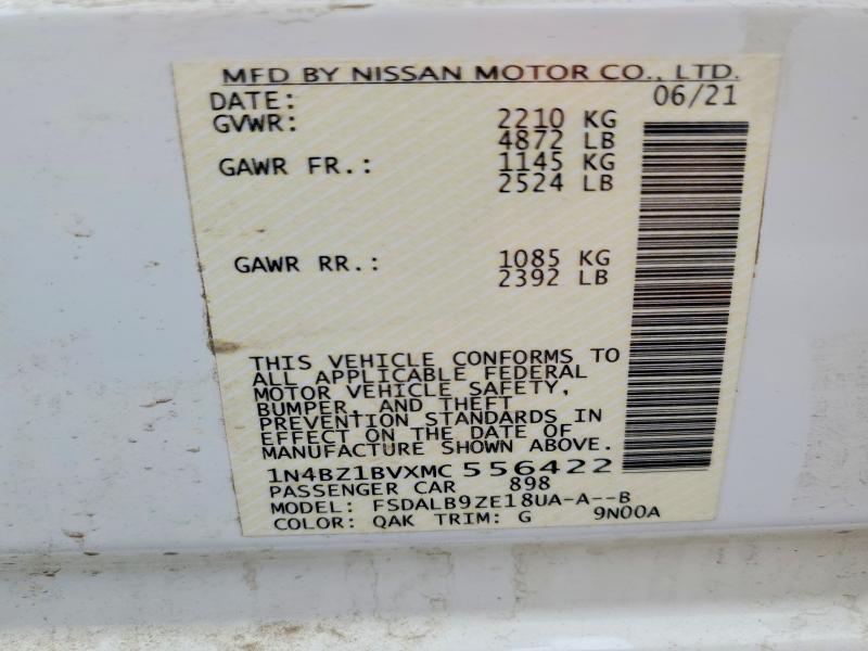 Продаж на аукціоні авто 2021 Nissan Leaf, vin: 1N4BZ1BVXMC556422, номер лоту: 66740226