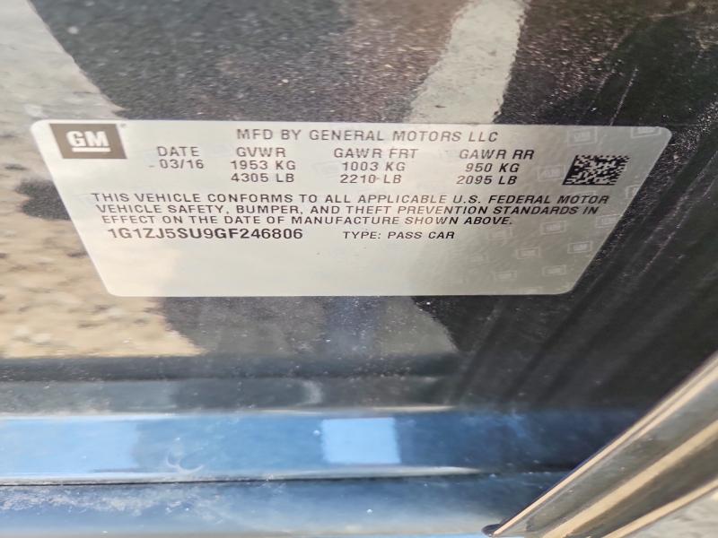 69952186 :رقم المزاد ، 1G1ZJ5SU9GF246806 vin ، 2016 Chevrolet Malibu مزاد بيع