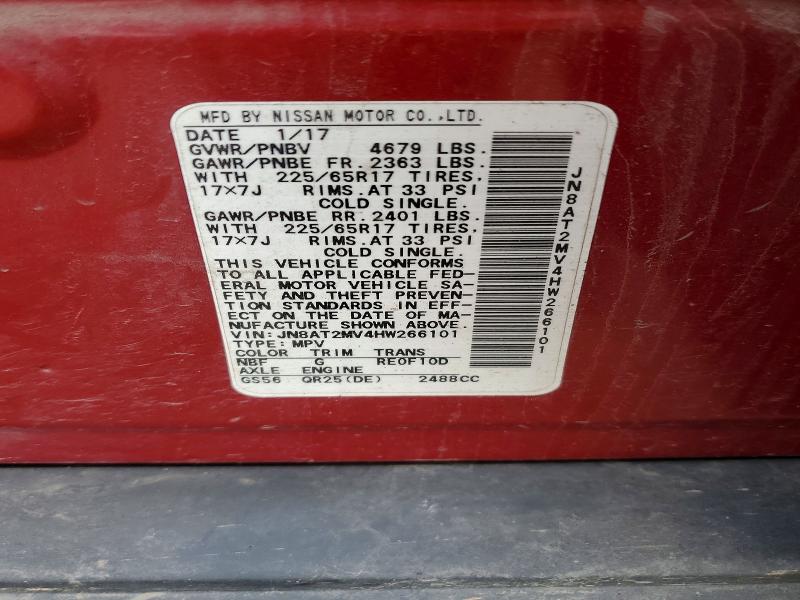 Продаж на аукціоні авто 2017 Nissan Rogue, vin: JN8AT2MV4HW266101, номер лоту: 70233846
