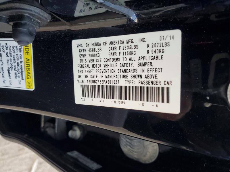 Auction sale of the 2015 Acura Tlx, vin: 19UUB2F53FA001027, lot number: 69506946