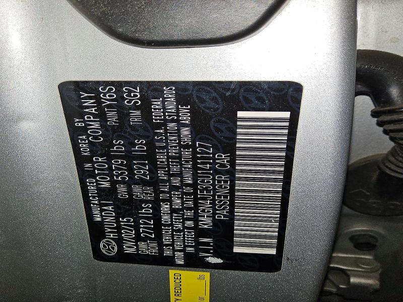 2016 Hyundai Genesis მანქანა იყიდება აუქციონზე, vin: KMHGN4JE3GU141127, აუქციონის ნომერი: 69402436