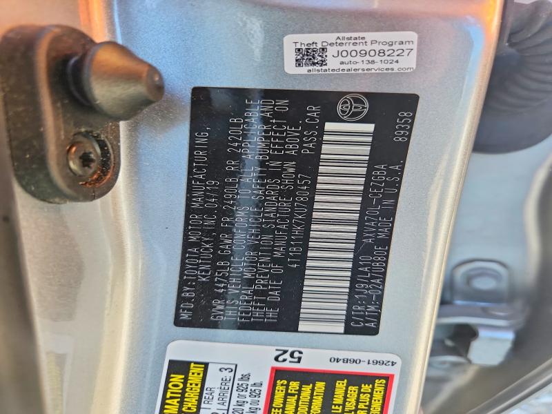 Aukcja sprzedaży 2019 Toyota Camry, vin: 4T1B11HK7KU780457, numer aukcji: 67533486