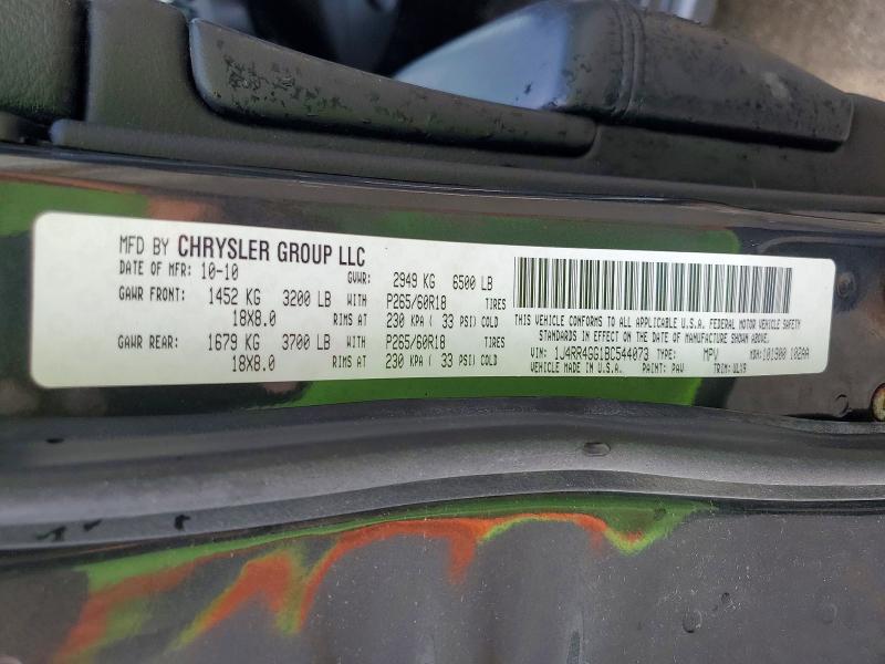 2011 Jeep Grand Cherokee მანქანა იყიდება აუქციონზე, vin: 1J4RR4GG1BC544073, აუქციონის ნომერი: 67356026