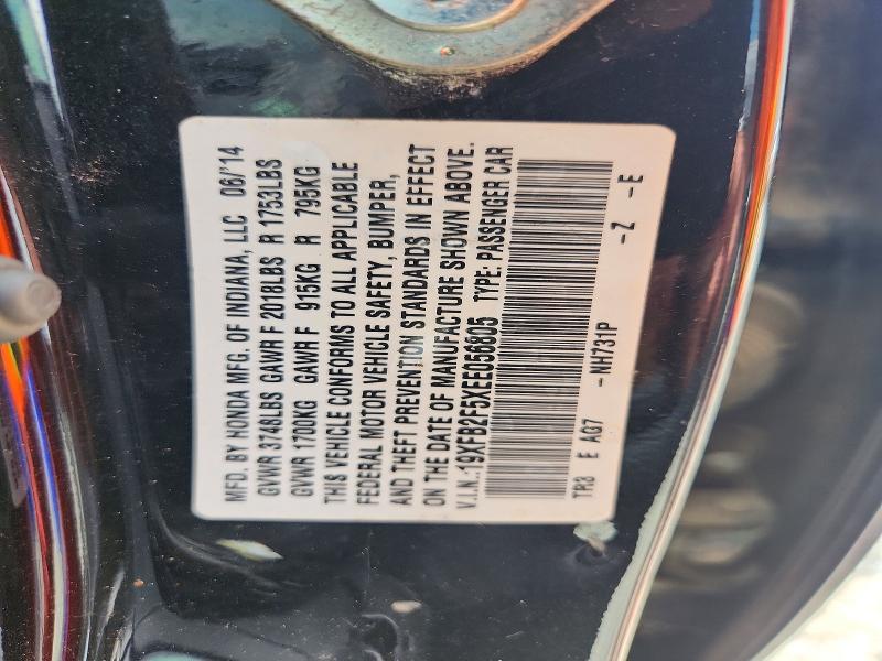 Продажа на аукционе авто 2014 Honda Civic, vin: 19XFB2F5XEE056805, номер лота: 67312146