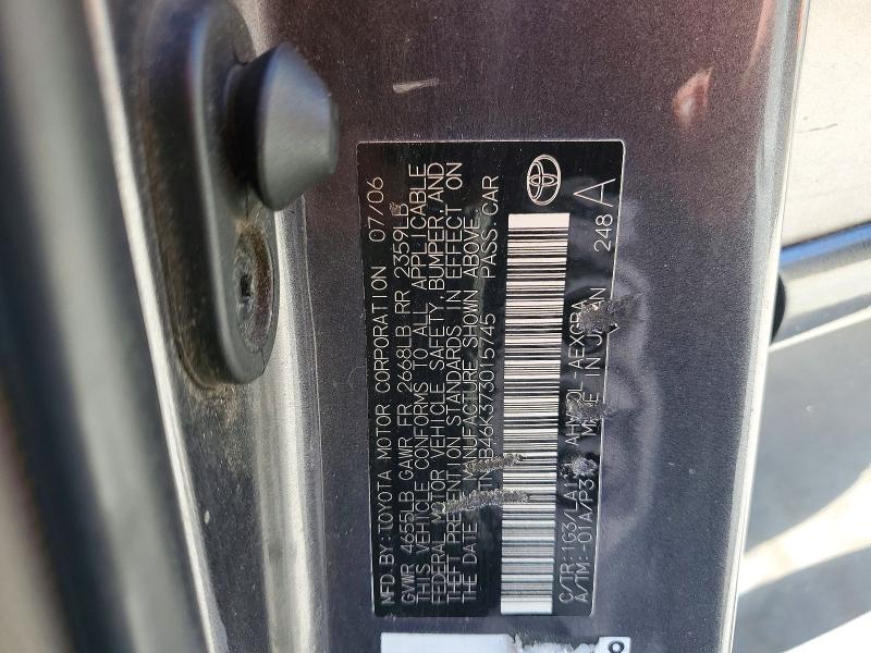 Продаж на аукціоні авто 2007 Toyota Camry, vin: JTNBB46K373015745, номер лоту: 67323256