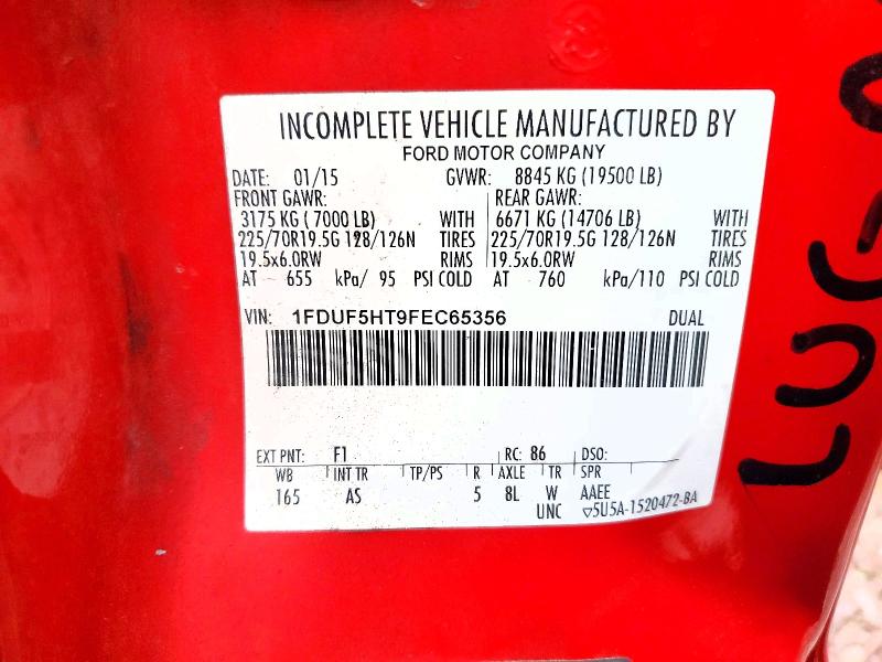 2015 Ford F550 მანქანა იყიდება აუქციონზე, vin: 1FDUF5HT9FEC65356, აუქციონის ნომერი: 70701296