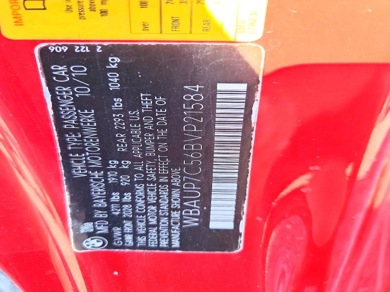 70802806 :رقم المزاد ، WBAUP7C56BVP21584 vin ، 2011 Bmw 128 مزاد بيع