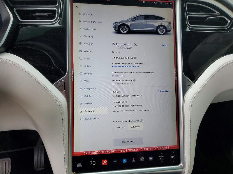Aukcja sprzedaży 2017 Tesla Model X, vin: 5YJXCBE25HF050482, numer aukcji: 67172656