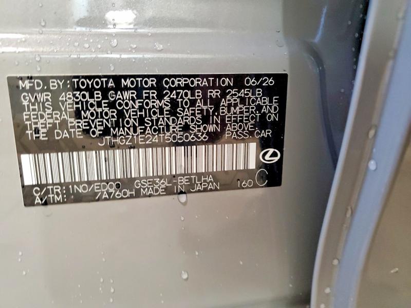 Aukcja sprzedaży 2026 Lexus Is 350, vin: JTHGZ1E24T5050636, numer aukcji: 68230396