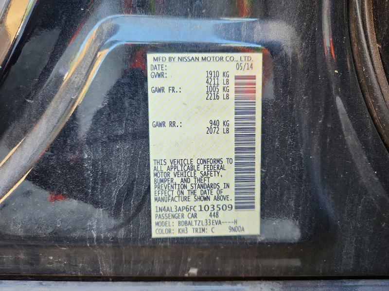 68023056 :رقم المزاد ، 1N4AL3AP6FC103509 vin ، 2015 Nissan Altima مزاد بيع