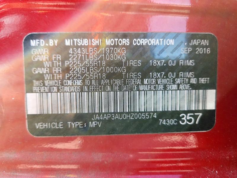 Продаж на аукціоні авто 2017 Mitsubishi Outlander Sport, vin: JA4AP3AU0HZ005574, номер лоту: 69307656