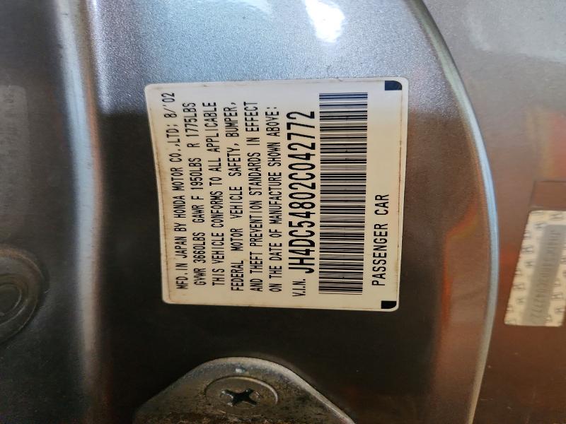 70373486 :رقم المزاد ، JH4DC54802C042772 vin ، 2002 Acura Rsx مزاد بيع