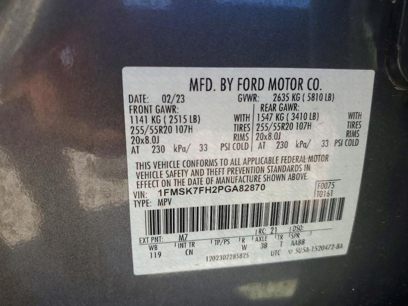 69436736 :رقم المزاد ، 1FMSK7FH2PGA82870 vin ، 2023 Ford Explorer مزاد بيع