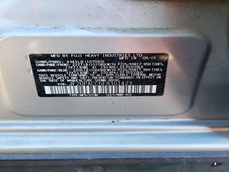 Aukcja sprzedaży 2015 Subaru Xv Crosstrek, vin: JF2GPACC6F8301423, numer aukcji: 66850876