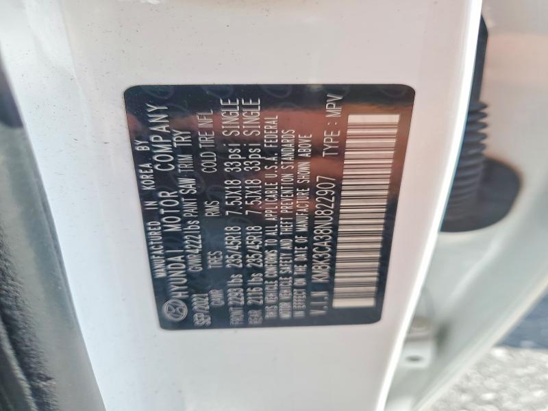 68009646 :رقم المزاد ، KM8K3CA38NU822907 vin ، 2022 Hyundai Kona مزاد بيع