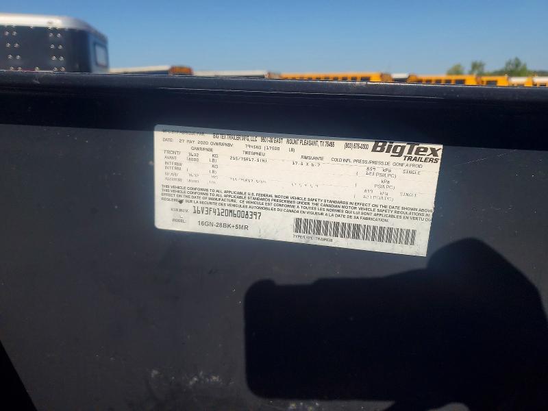 2021 Big Tex Gooseneck Flatbed მანქანა იყიდება აუქციონზე, vin: 16V3F4120M6008397, აუქციონის ნომერი: 67097006