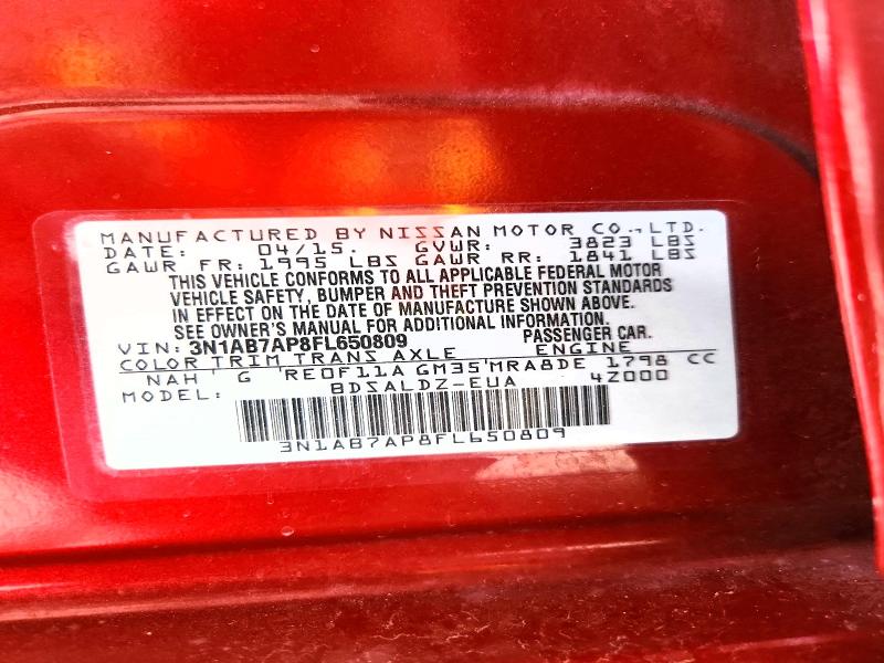 Продажа на аукционе авто 2015 Nissan Sentra, vin: 3N1AB7AP8FL650809, номер лота: 69647766
