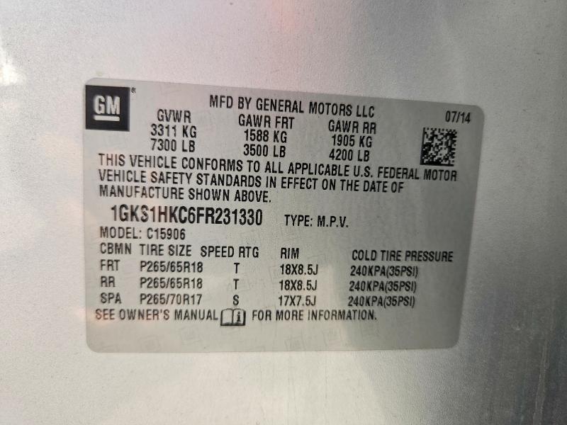 Продажа на аукционе авто 2015 Gmc Yukon Xl, vin: 1GKS1HKC6FR231330, номер лота: 67419116