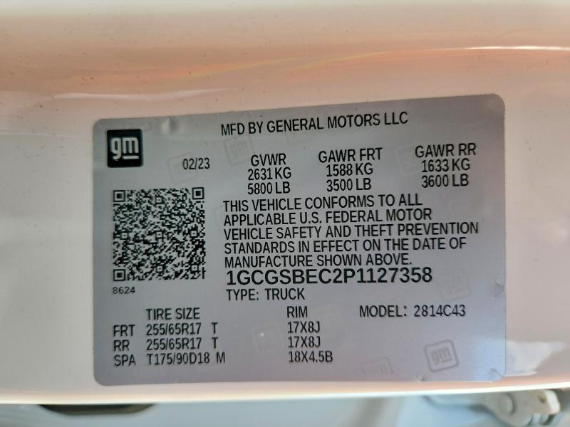 Продаж на аукціоні авто 2023 Chevrolet Colorado, vin: 1GCGSBEC2P1127358, номер лоту: 70548616