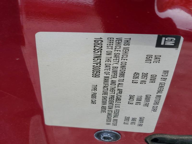 70061666 :رقم المزاد ، 1G8ZS57N57F300599 vin ، 2007 Saturn Aura مزاد بيع