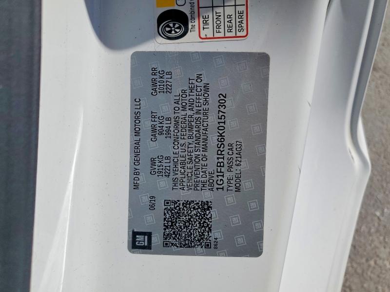 Aukcja sprzedaży 2019 Chevrolet Camaro, vin: 1G1FB1RS6K0157302, numer aukcji: 68043906