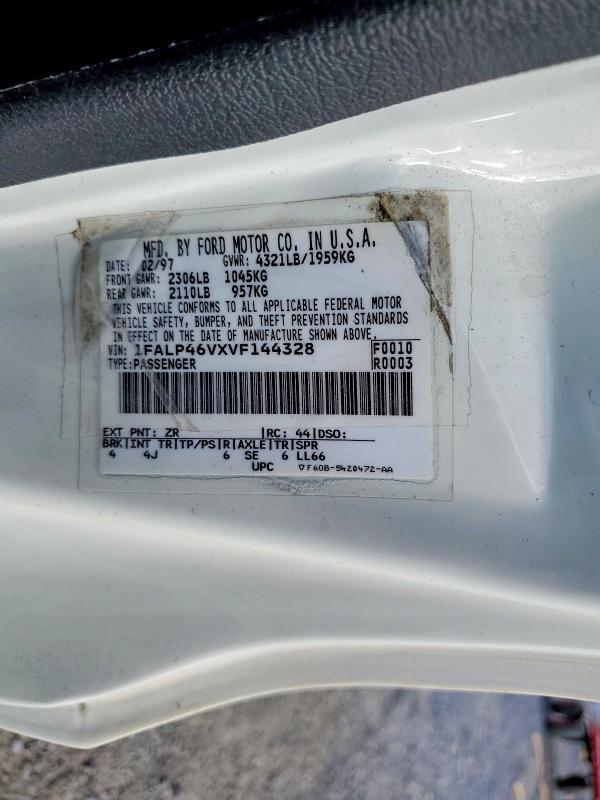 68762456 :رقم المزاد ، 1FALP46VXVF144328 vin ، 1997 Ford Mustang مزاد بيع
