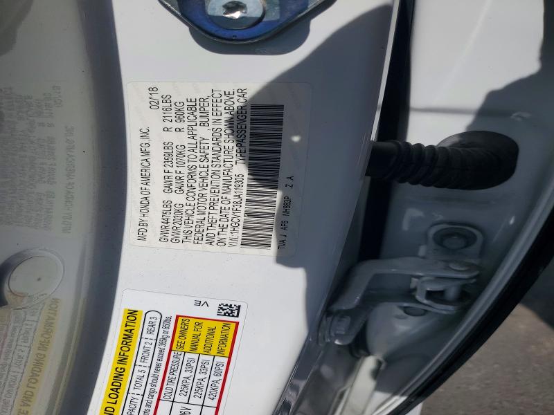Aukcja sprzedaży 2018 Honda Accord, vin: 1HGCV1F38JA119305, numer aukcji: 70660796