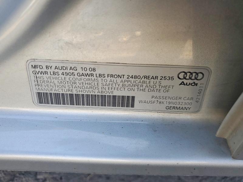 Aukcja sprzedaży 2009 Audi A4, vin: WAUSF78K19N032300, numer aukcji: 67776736