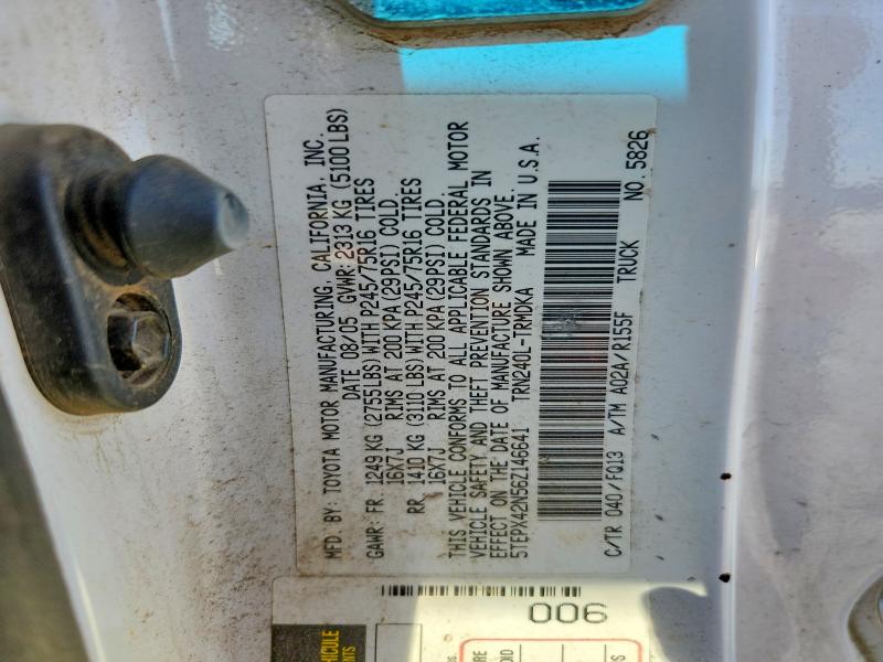 Aukcja sprzedaży 2006 Toyota Tacoma, vin: 5TEPX42N56Z146641, numer aukcji: 71188466
