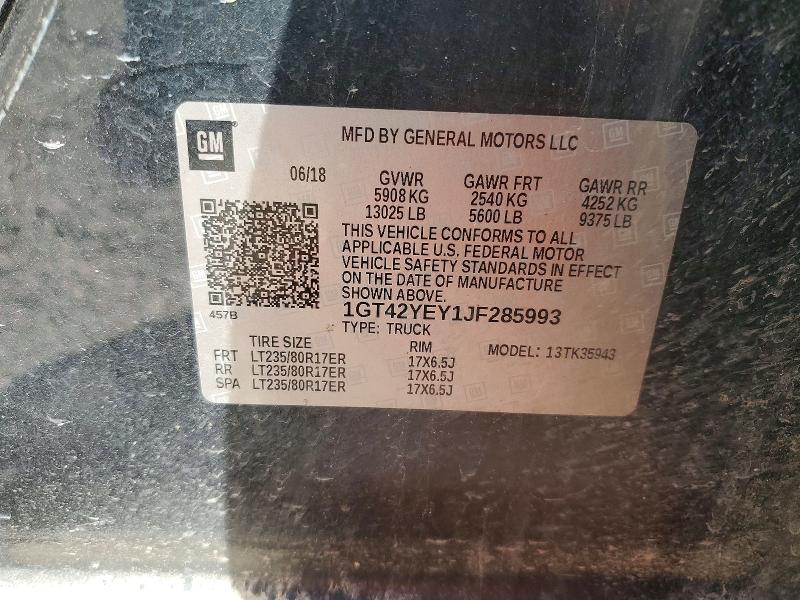 2018 Gmc Sierra მანქანა იყიდება აუქციონზე, vin: 1GT42YEY1JF285993, აუქციონის ნომერი: 66141146