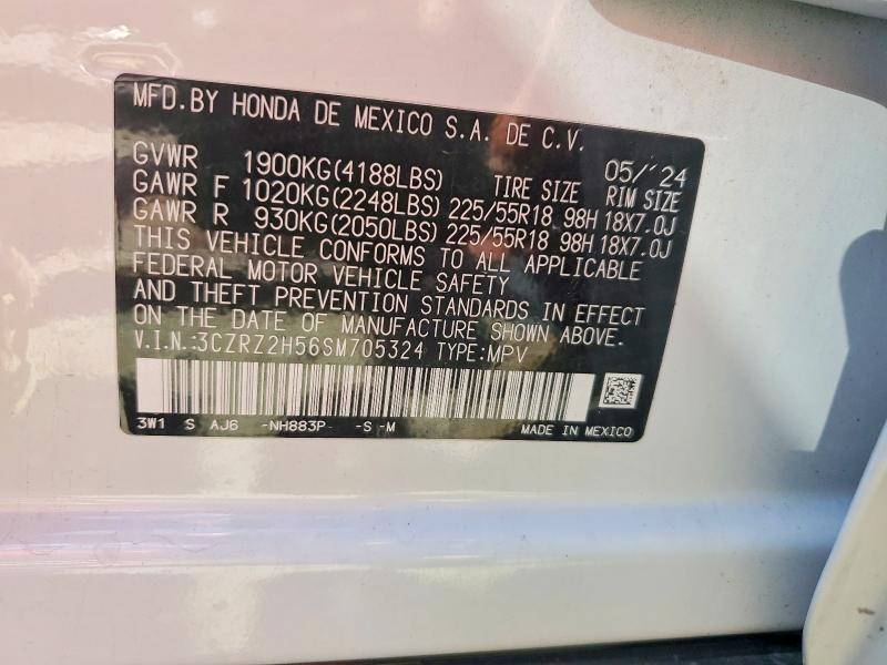 68287296 :رقم المزاد ، 3CZRZ2H56SM705324 vin ، 2025 Honda Hr-v مزاد بيع