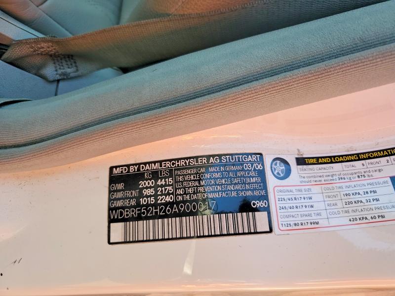 Продаж на аукціоні авто 2006 Mercedes-benz C, vin: WDBRF52H26A900017, номер лоту: 66850216