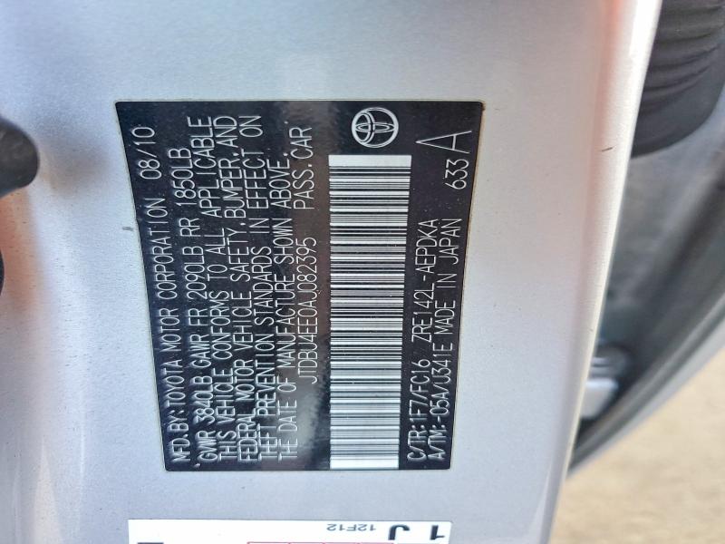 70129746 :رقم المزاد ، JTDBU4EE0AJ082395 vin ، 2010 Toyota Corolla مزاد بيع