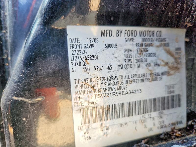 2009 Ford F250 მანქანა იყიდება აუქციონზე, vin: 1FTSW21R99EA34213, აუქციონის ნომერი: 69974446