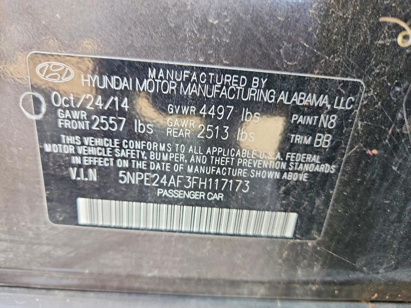 Aukcja sprzedaży 2015 Hyundai Sonata, vin: 5NPE24AF3FH117173, numer aukcji: 59408486