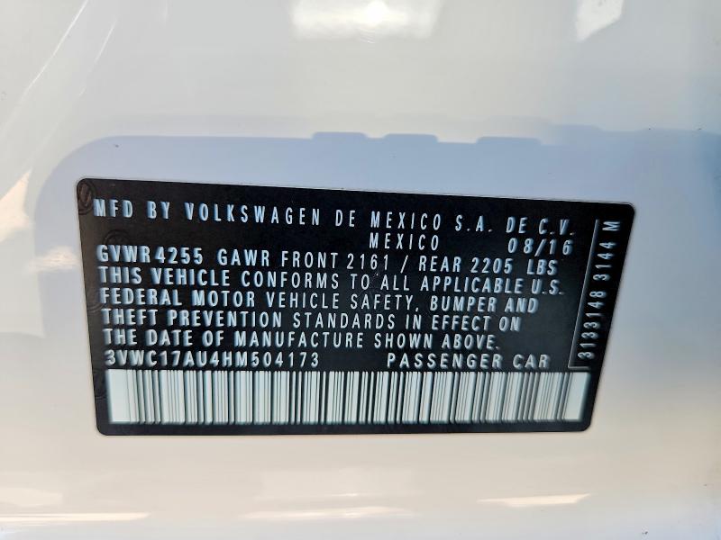 Продаж на аукціоні авто 2017 Volkswagen Golf Sportwagen, vin: 3VWC17AU4HM504173, номер лоту: 67629256