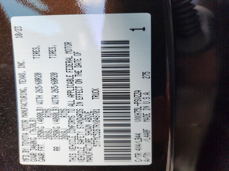 67985506 :رقم المزاد ، 5TFMC5DB7RX048701 vin ، 2024 Toyota Tundra مزاد بيع