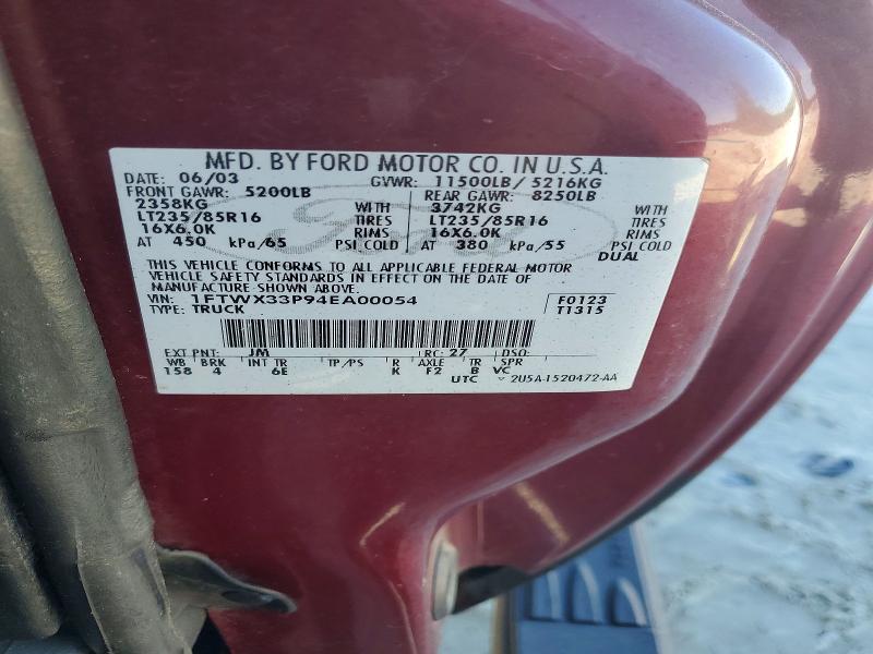 Продажа на аукционе авто 2004 Ford F350, vin: 1FTWX33P94EA00054, номер лота: 70871746