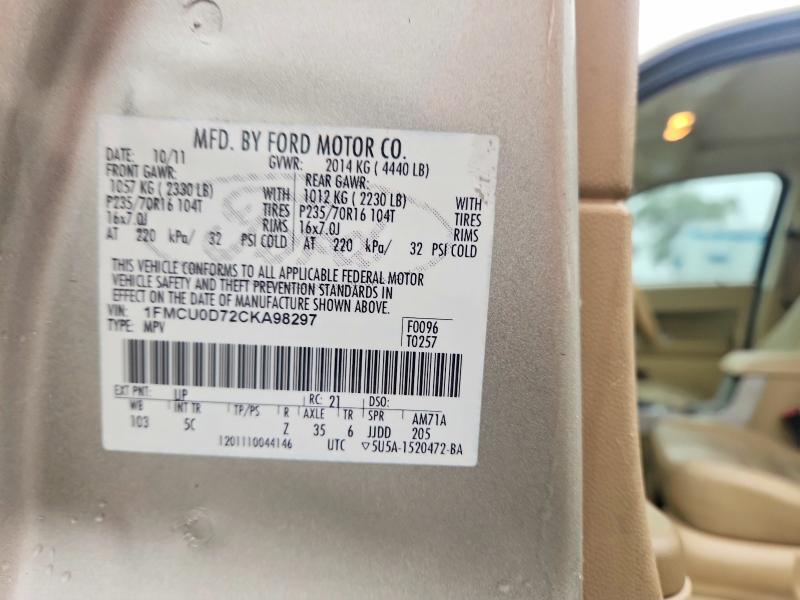 68004246 :رقم المزاد ، 1FMCU0D72CKA98297 vin ، 2012 Ford Escape مزاد بيع