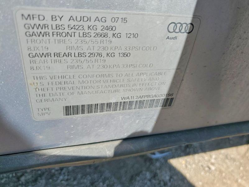 Продажа на аукционе авто 2016 Audi Q5, vin: WA1L2AFP8GA030198, номер лота: 67303636