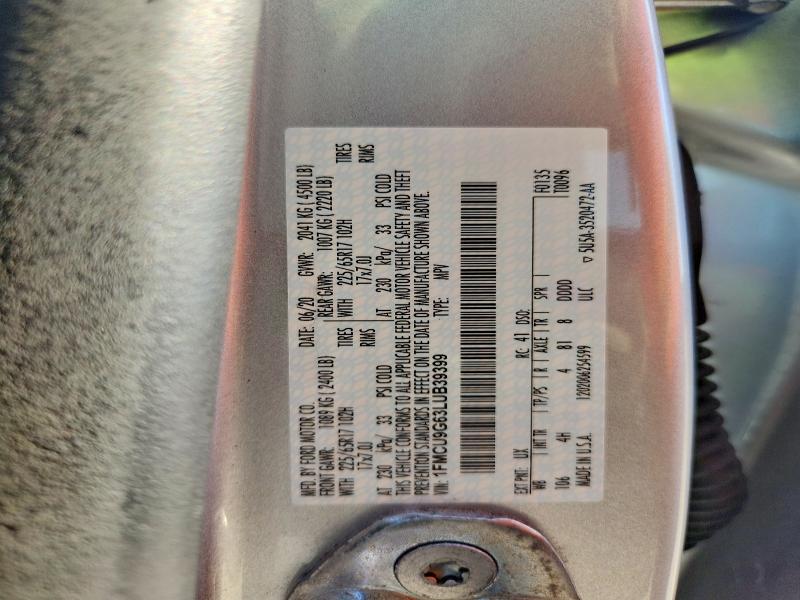 67564516 :رقم المزاد ، 1FMCU9G63LUB39399 vin ، 2020 Ford Escape مزاد بيع