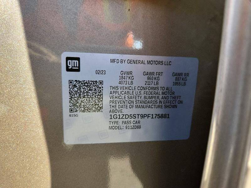70153986 :رقم المزاد ، 1G1ZD5ST9PF175881 vin ، 2023 Chevrolet Malibu مزاد بيع