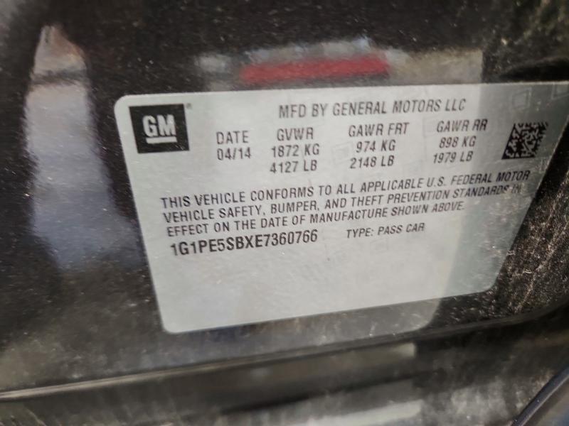 Продаж на аукціоні авто 2014 Chevrolet Cruze, vin: 1G1PE5SBXE7360766, номер лоту: 70496246